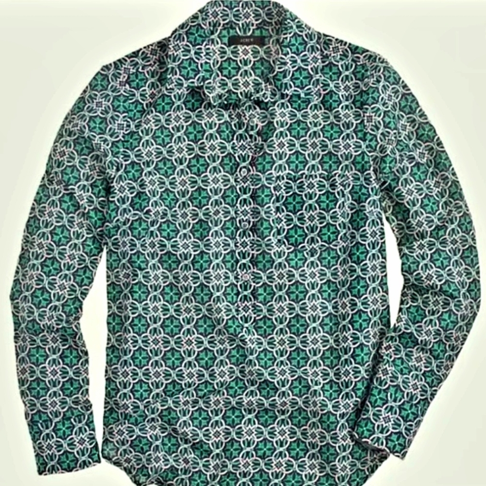 J.CREW Print cotton blouse